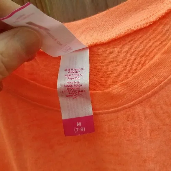 Juniors Tank Top Medium 7/9 Bright Orange Love w/Stars Slit Open Back NWOT - Picture 5 of 12